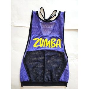 Zumba Fitness Mesh Open Side Tank Top Z-Wear Purple Black Breathable Wmn Sz XS